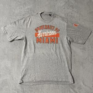 Miami Hurricanes T-Shirt Grey NCAA College Football Tee Men’s Size Medium
